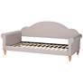 Chaise Light Gray Velvet Fabric Twin Size Daybed