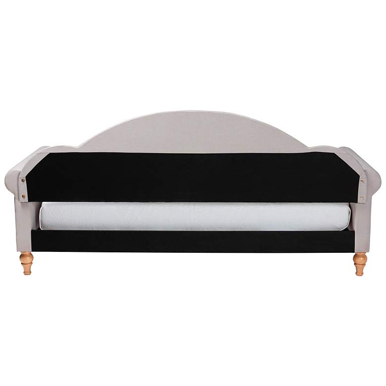 Image 7 Chaise Light Gray Velvet Fabric Twin Size Daybed more views