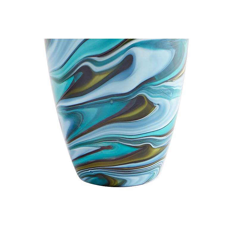 Image 3 Chalcedony Large 19 3/4" High Multi-Color Blue Glass Vase more views