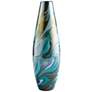 Chalcedony Medium 15 3/4" High Multi-Color Blue Glass Vase