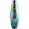 Chalcedony Medium 15 3/4" High Multi-Color Blue Glass Vase