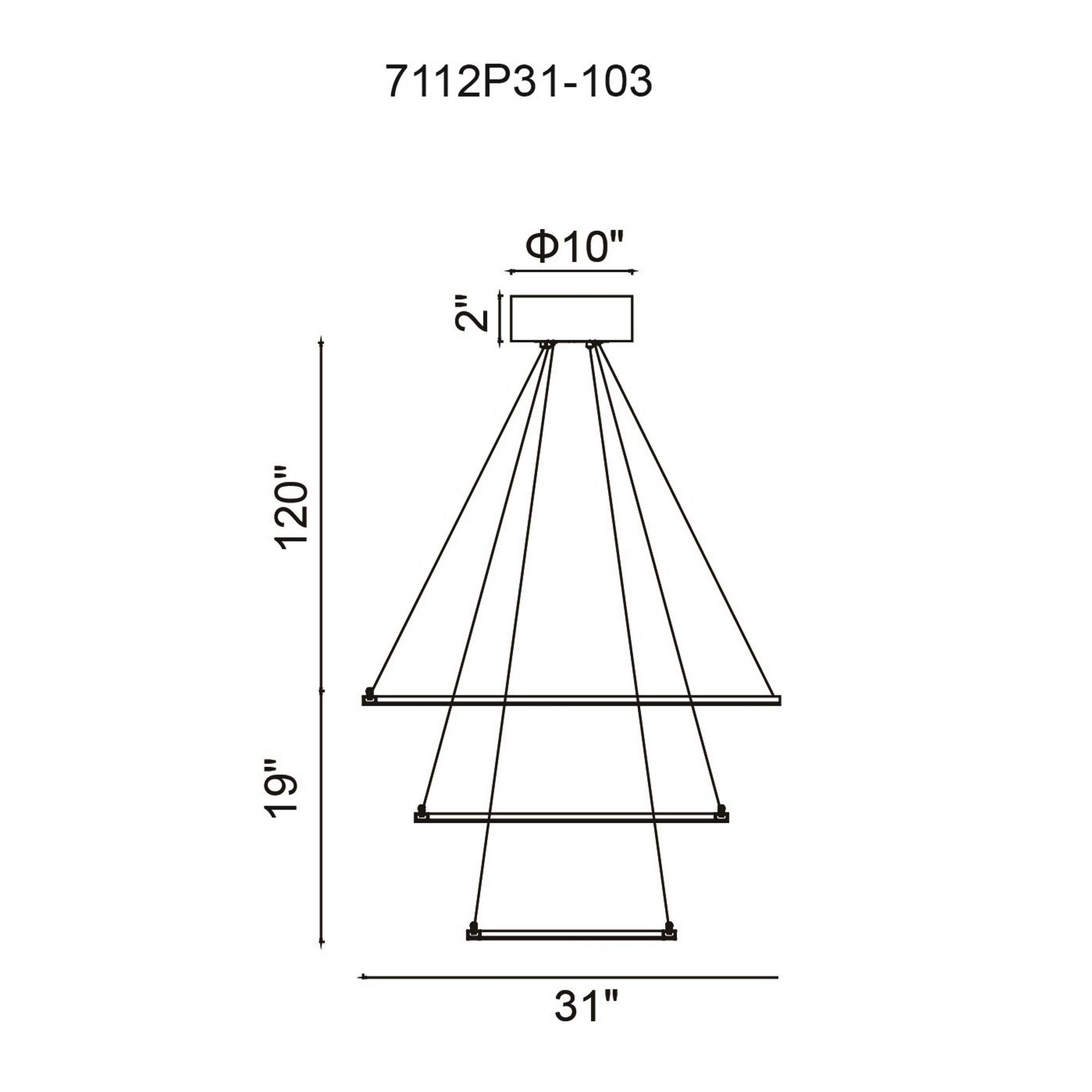 Image 6 Chalice Integrated LED 31in White Chandelier more views