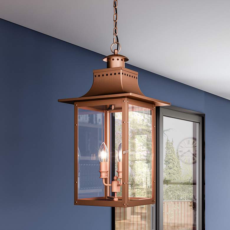 Image 1 Chalmers 3-Lt Aged Copper Mini Pendant