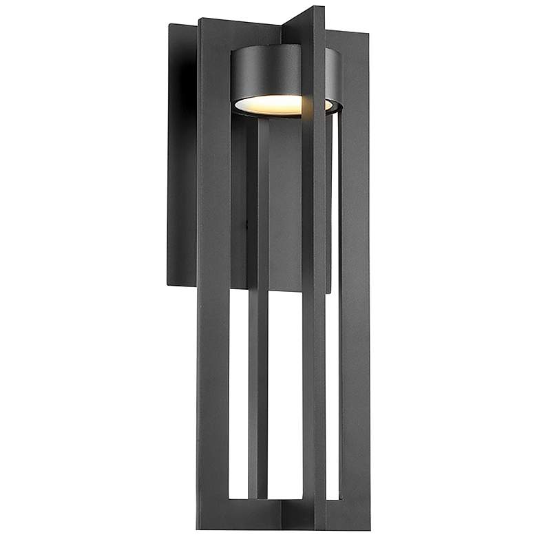 Image 1 Chamber 20.06 inchH x 7 inchW 1-Light Outdoor Wall Light in Black