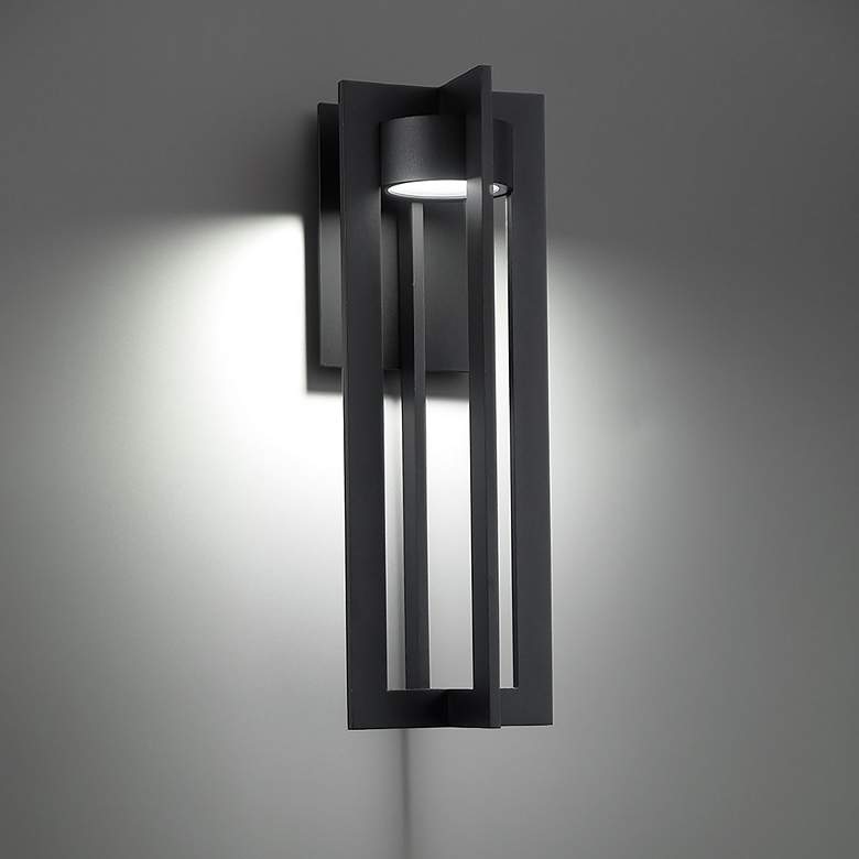 Image 1 Chamber 25"H x 8.5"W 1-Light Outdoor Wall Light in Black