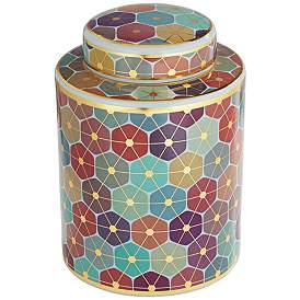 Image2 of Chamboure Matte Multi-Color Round Jar with Lid