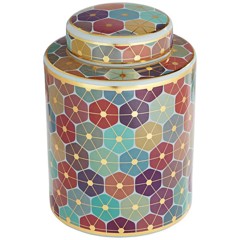 Image 2 Chamboure Matte Multi-Color Round Jar with Lid