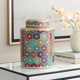 Image1 of Chamboure Matte Multi-Color Round Jar with Lid