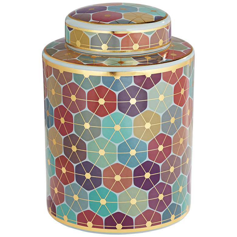 Image 4 Chamboure Matte Multi-Color Round Jar with Lid more views