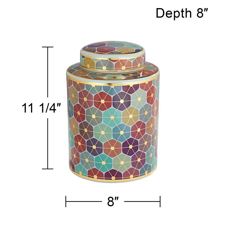 Image 6 Chamboure Matte Multi-Color Round Jar with Lid more views