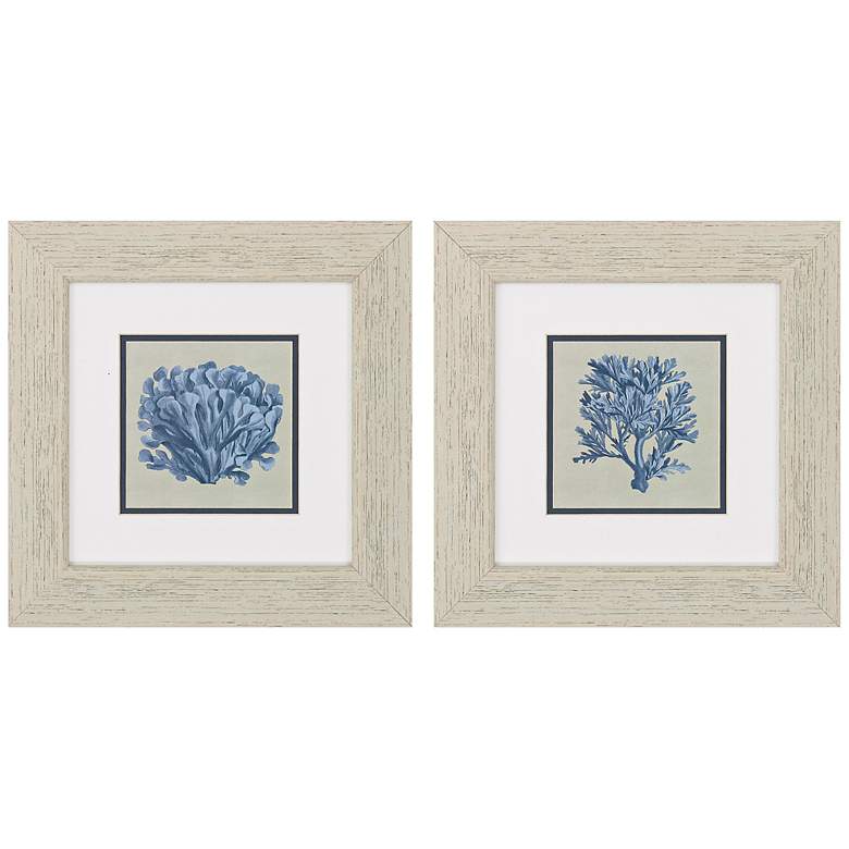 Image 1 Chambray Coral II 2-Piece 14 inch Square Framed Wall Art Set
