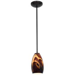 Champagne 5" Wide Oil-Rubbed Bronze LED Mini Pendant