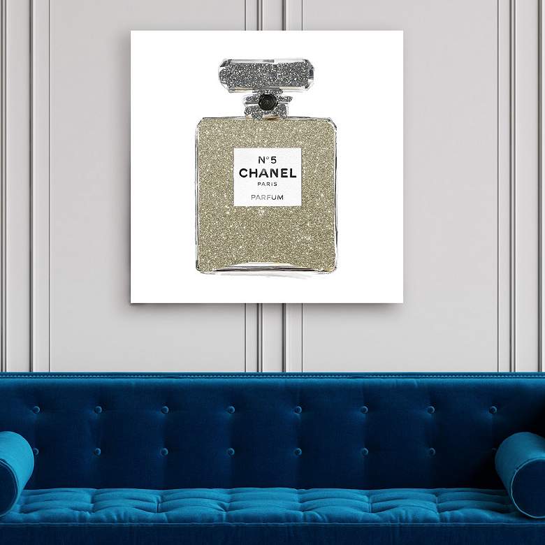Image 1 Champagne Classic Number 5 12" Square Canvas Wall Art