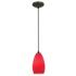 Champagne - Cord - Oil Rubbed Bronze Finish - Red Glass Shade