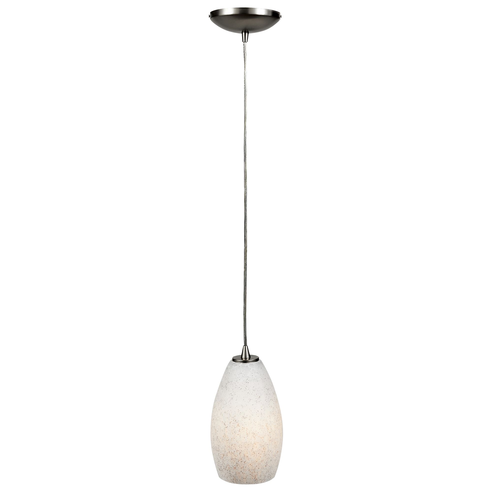 Image 7 Champagne - E26 LED Cord Pendant - Brushed Steel Finish - White Stone Glass more views