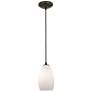 Champagne - E26 LED Cord Pendant - Oil Rubbed Bronze Finish - Opal Glass