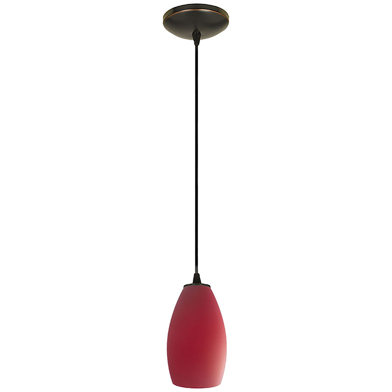 Image 4 Champagne - E26 LED Cord Pendant - Oil Rubbed Bronze Finish - Red Glass more views