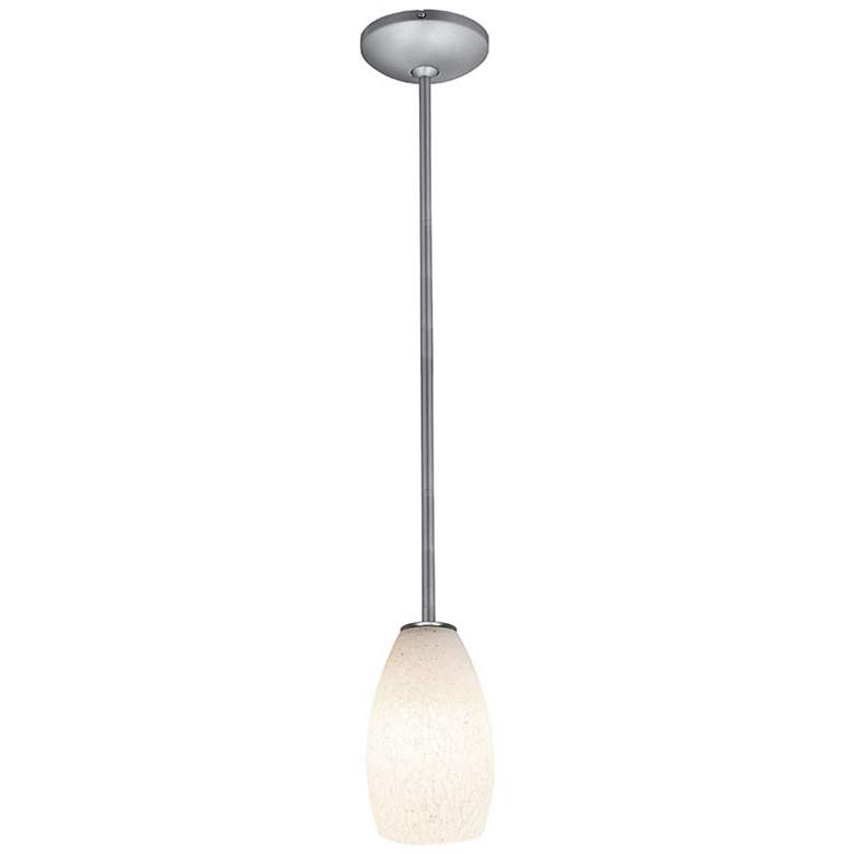 Image 2 Champagne - E26 LED Rod Pendant - Brushed Steel Finish - White Stone Glass more views