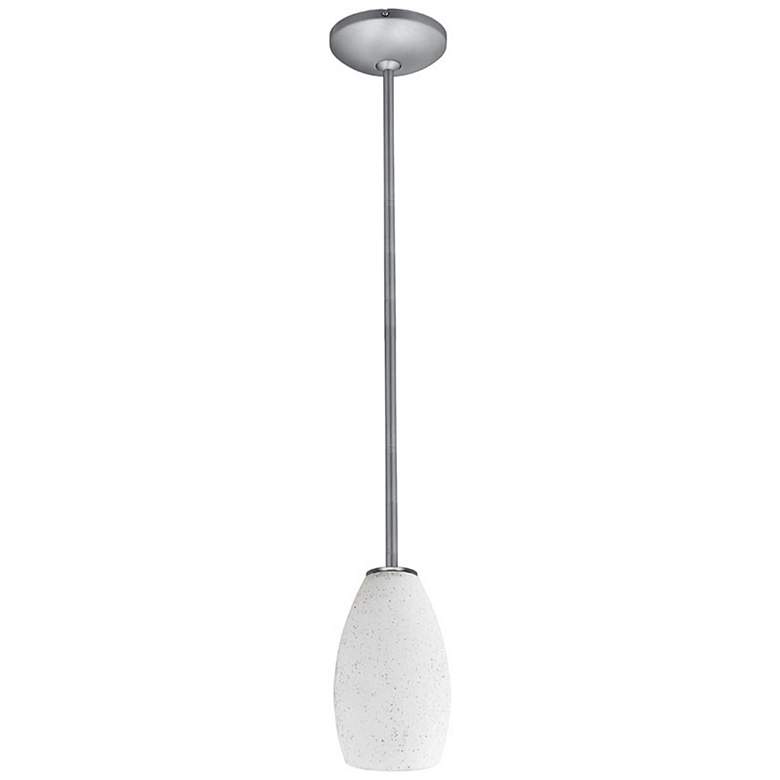 Image 5 Champagne - E26 LED Rod Pendant - Brushed Steel Finish - White Stone Glass more views