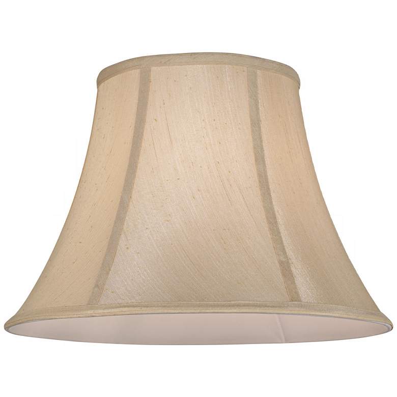 Image 1 Champagne Faux Silk Softback Bell Lamp Shade 6x12x9 (Spider)
