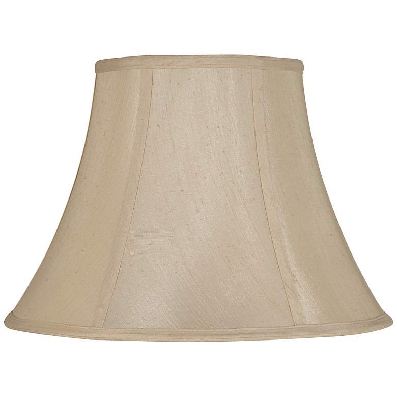 Image 2 Champagne Faux Silk Softback Bell Lamp Shade 6x12x9 (Spider) more views