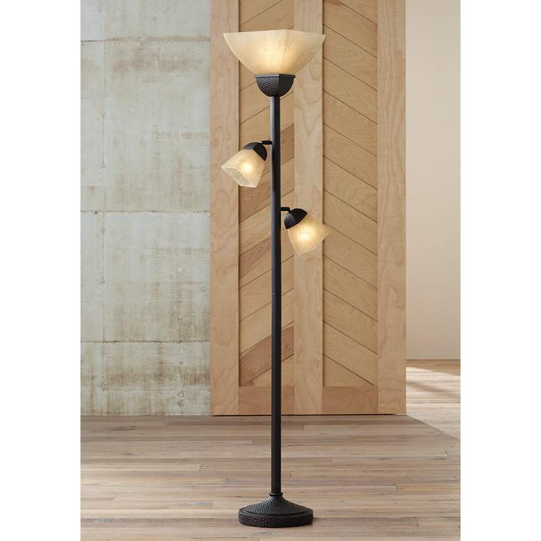 Champagne Glass Torchiere Floor Lamp