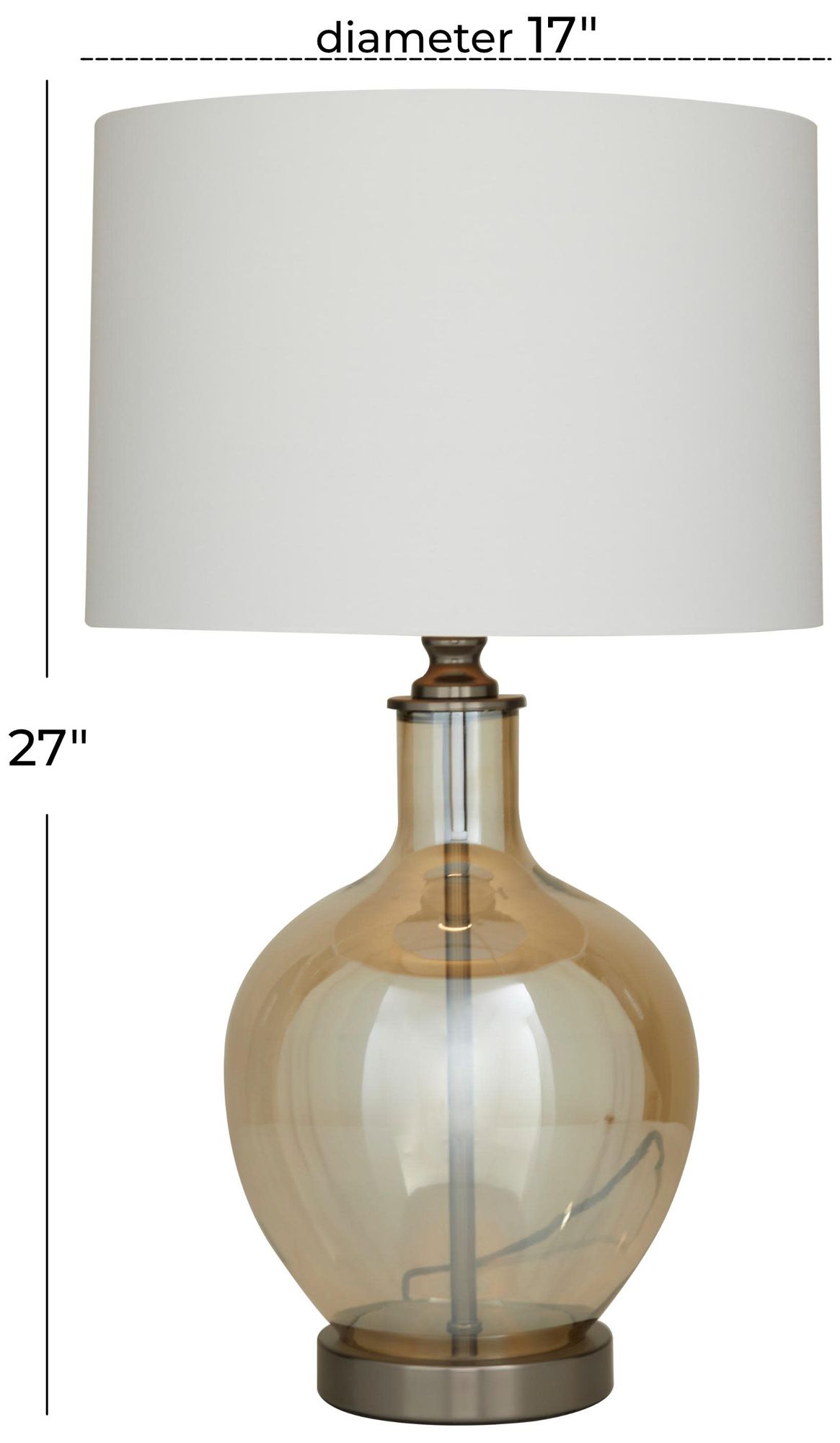 Image 7 Champagne Glass Traditional Table Lamp, 17" x 17" x 27" more views