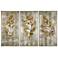 Champagne Leaves 3-Piece 40 3/4" High Canvas Wall Art Set