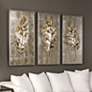 Champagne Leaves 3-Piece 40 3/4" High Canvas Wall Art Set