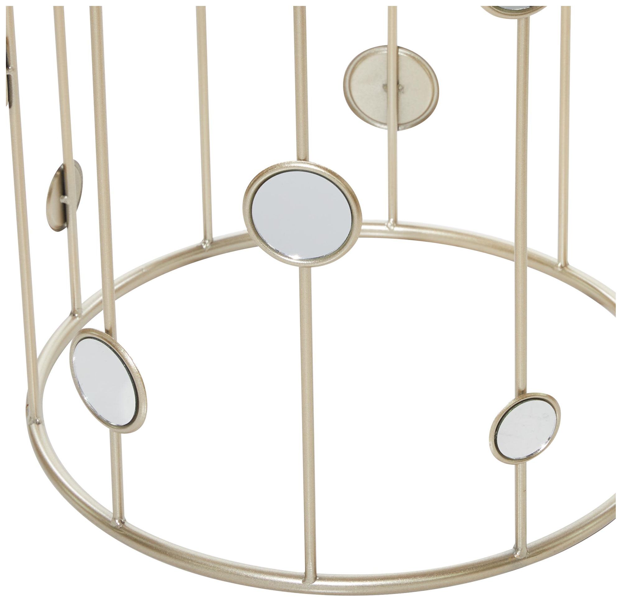 Image 3 Champagne Metal Contemporary Accent Table, S/2 18", 20"H more views