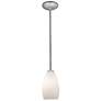 Champagne - Rods - Brushed Steel Finish - Opal Glass Shade