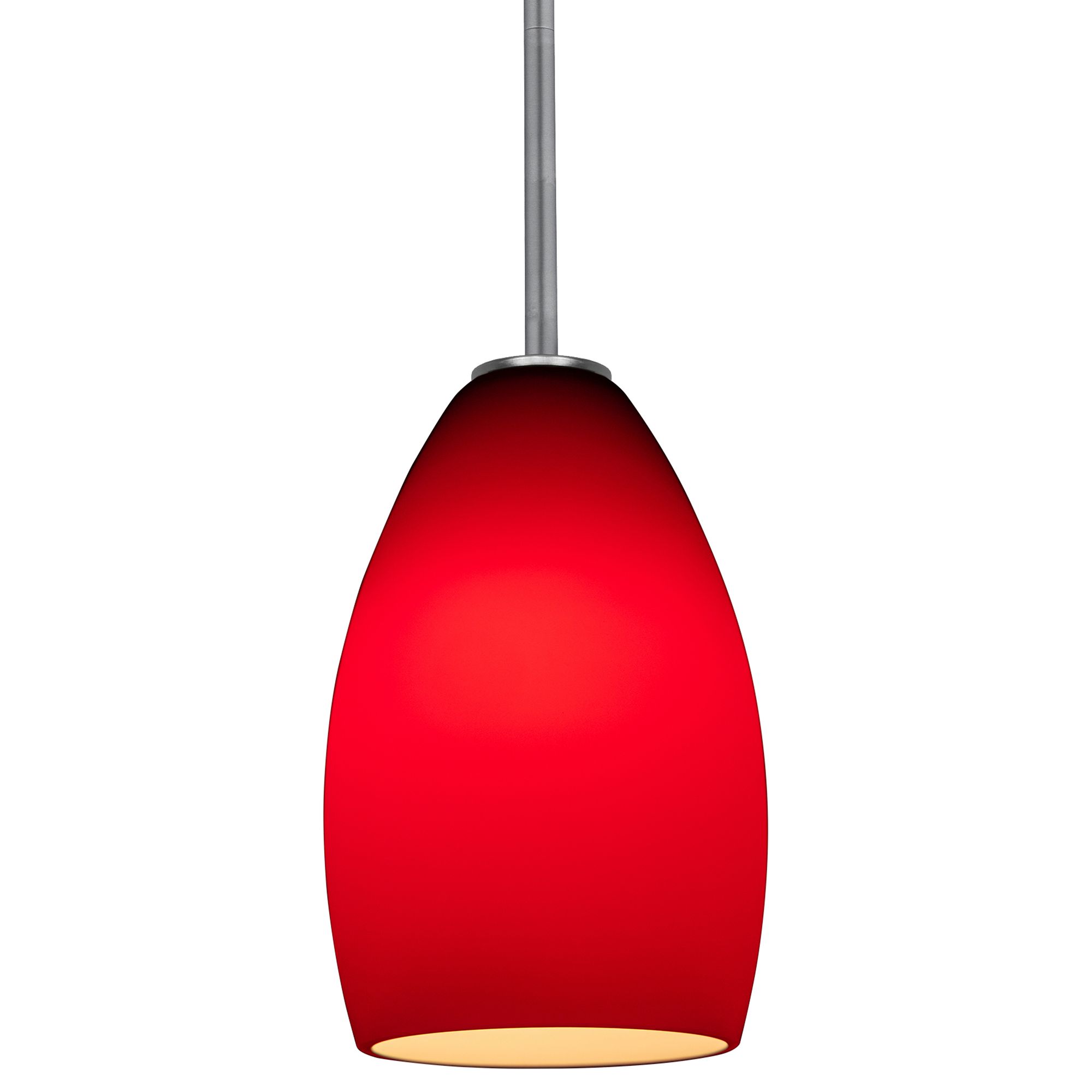 Image 6 Champagne - Rods - Brushed Steel Finish - Red Glass Shade more views