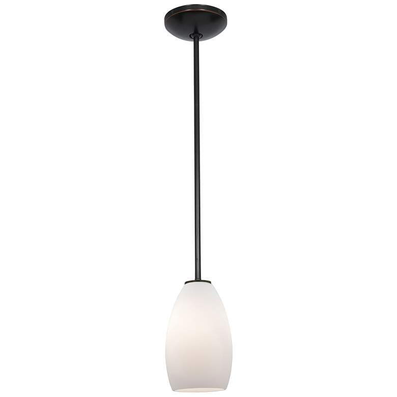 Image 1 Champagne - Rods - Oil Rubbed Bronze Finish - Opal Glass Shade
