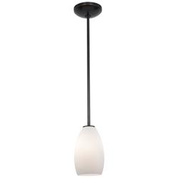 Champagne - Rods - Oil Rubbed Bronze Finish - Opal Glass Shade