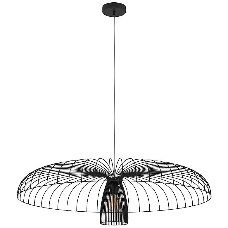 Image 1 Champerico 38.7" Wide Black Chandelier With Black Shade