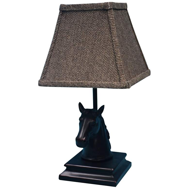 Image 1 Champion 14 inch High Black Horse Accent Table Lamp