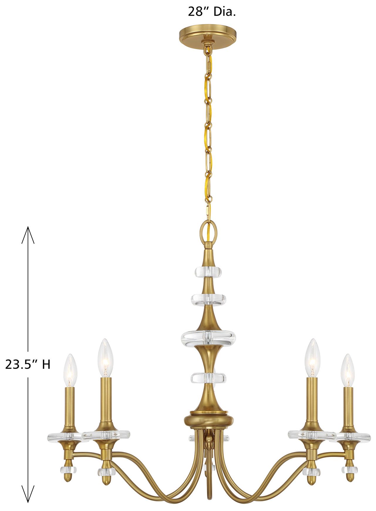 Champlain 5-Light Chandelier in Warm Brass