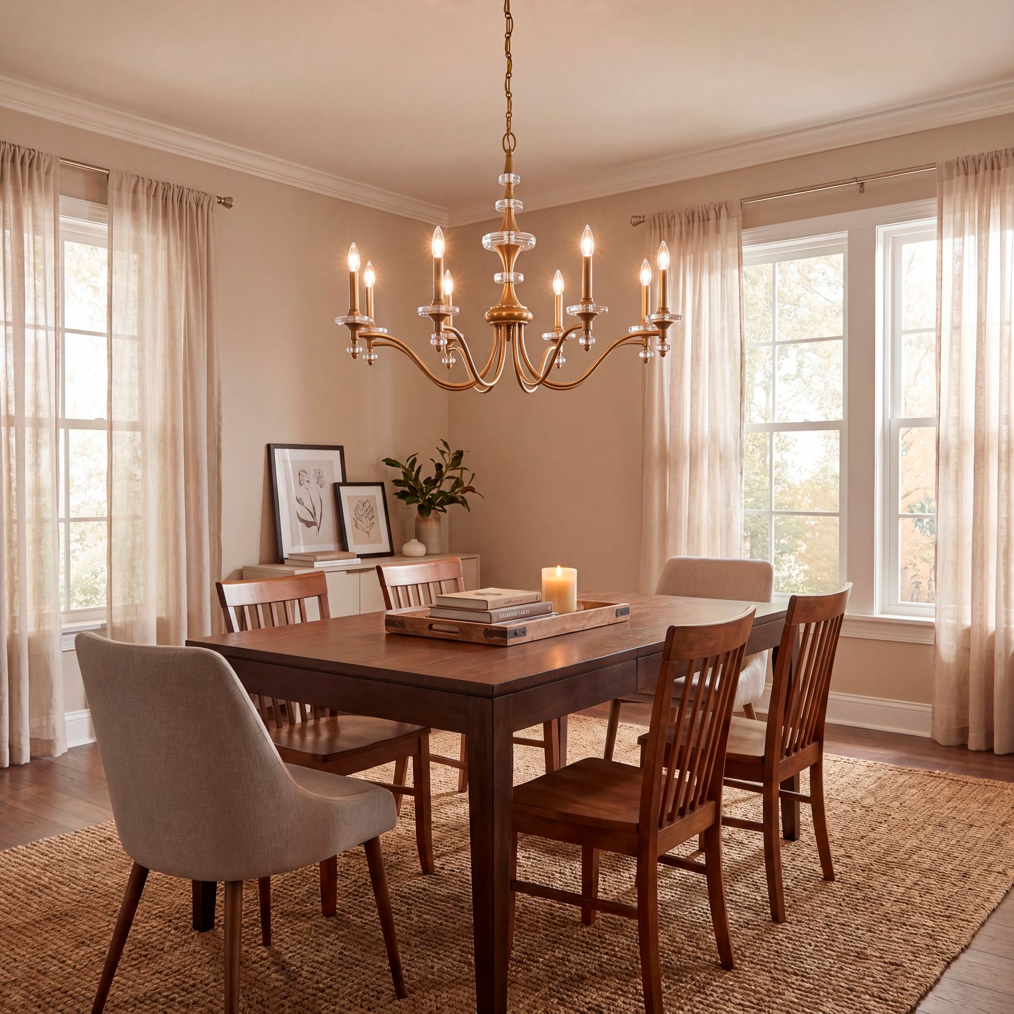 Champlain 8-Light Chandelier in Warm Brass