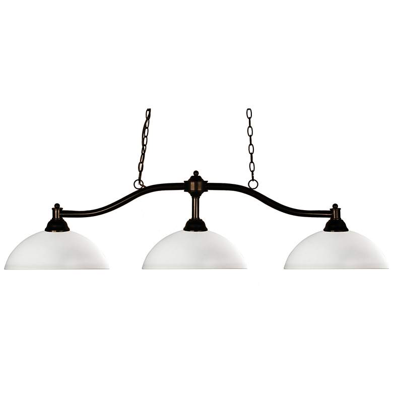 Image 1 Chance 50" Wide Bronze 3-Light Dome Billiard Pendant