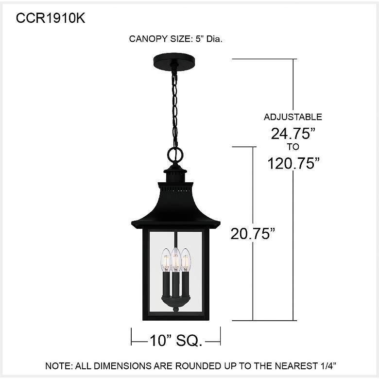 Image 7 Chancellor 20 3/4"High Black 3-Light Outdoor Hanging Light more views