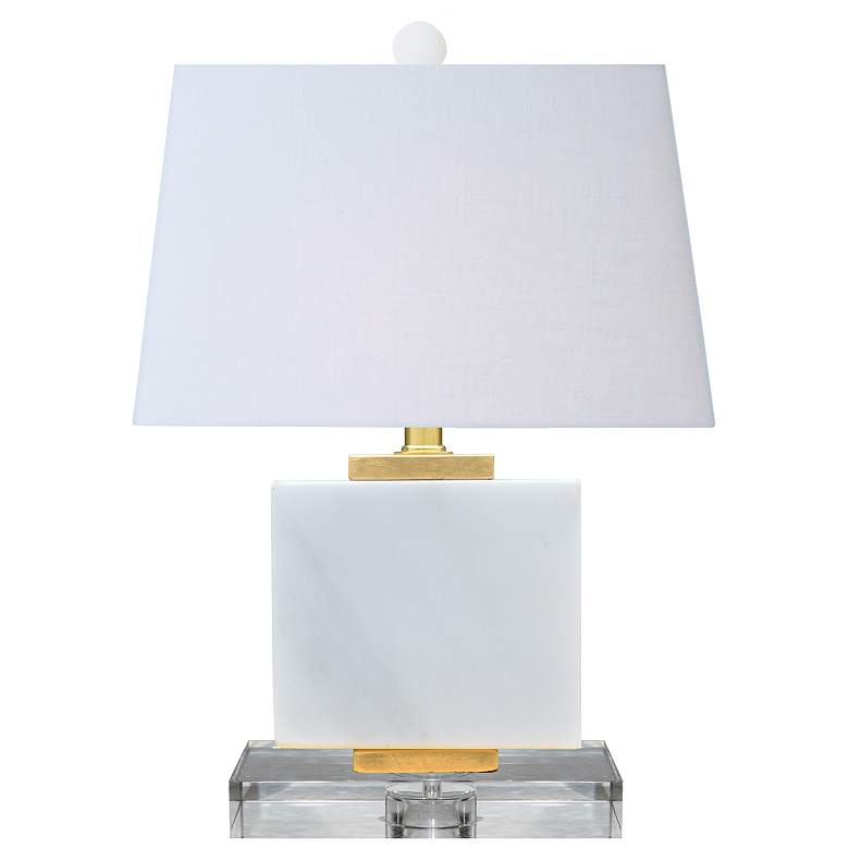 Image 1 Chandalar 17" High White Jade Table Lamp with Crystal Base