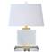 Chandalar 17" High White Jade Table Lamp with Crystal Base