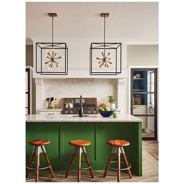 Image 4 Chandelier Aros-Medium Open Frame Pendant-Black more views