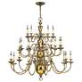 Chandelier Cambridge-Extra Large Three Tier-Burnished Brass