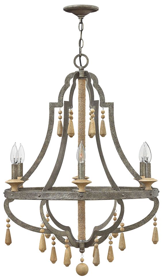 Image Chandelier Cordoba-Small Open Frame Single Tier-Distressed Iron