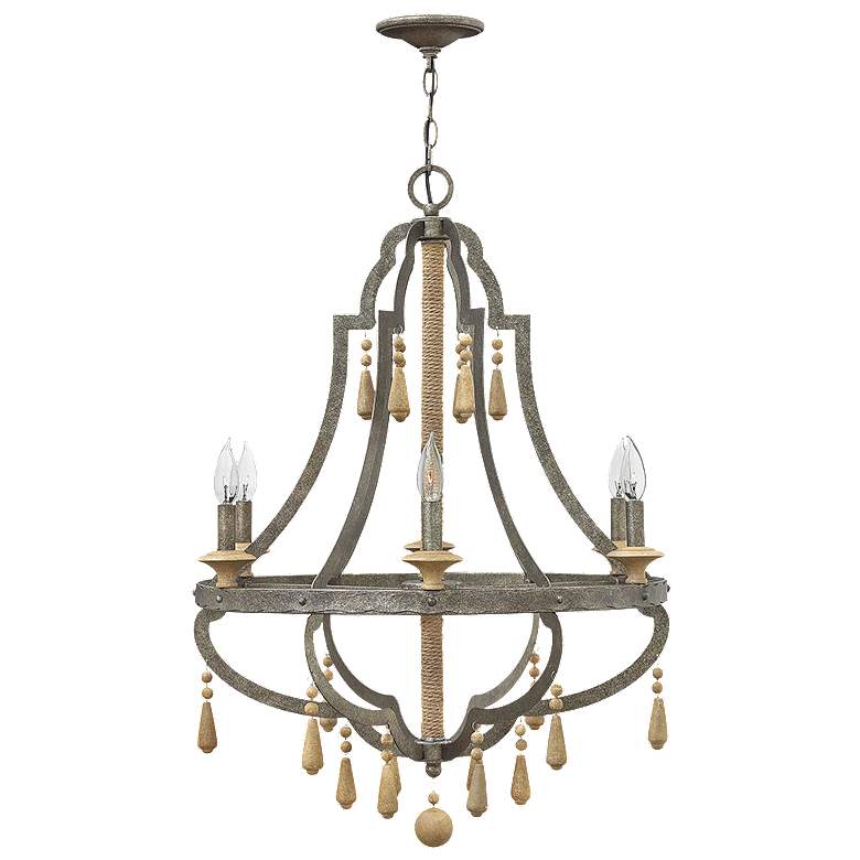 Image 1 Chandelier Cordoba-Small Open Frame Single Tier-Distressed Iron