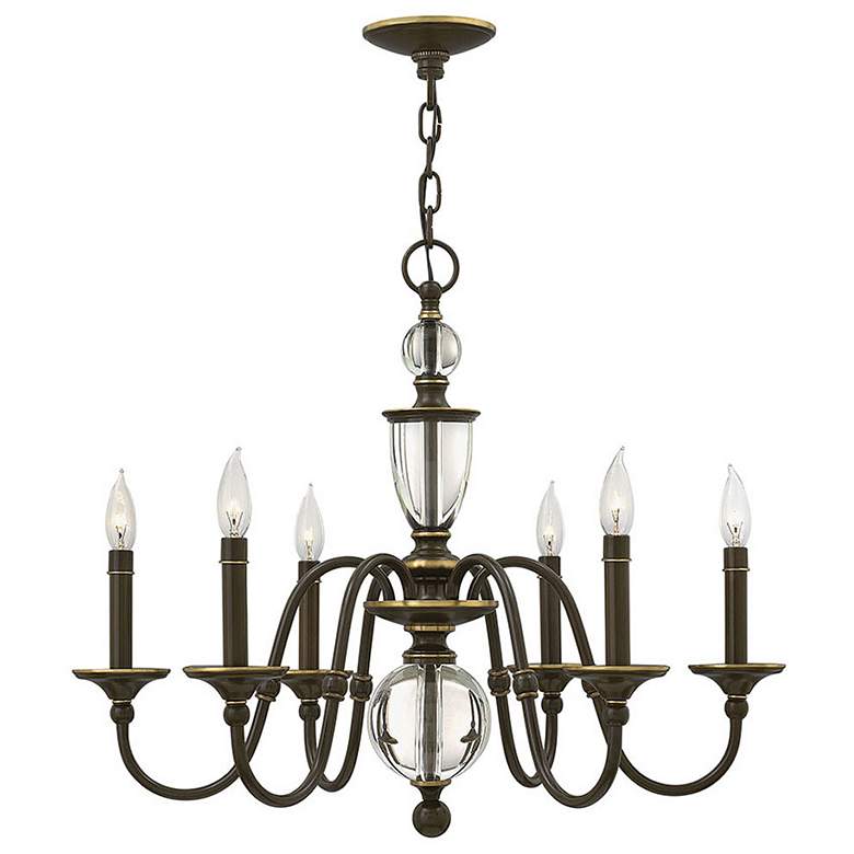 Image 1 Chandelier Eleanor-Small Single Tier-Light Oiled Bronze