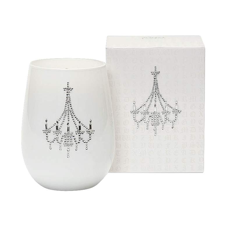 Image 1 Chandelier Icon Candle in White Glass