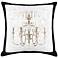 Chandelier II Black Canvas and Microsuede 18" Square Pillow