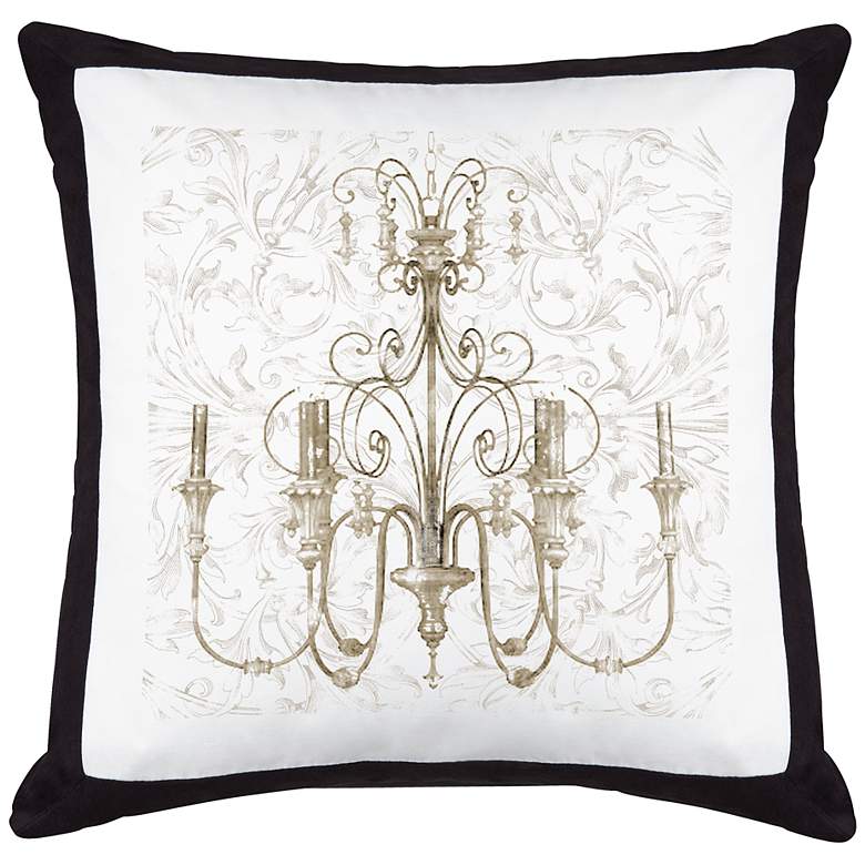 Image 1 Chandelier II Black Canvas and Microsuede 18 inch Square Pillow